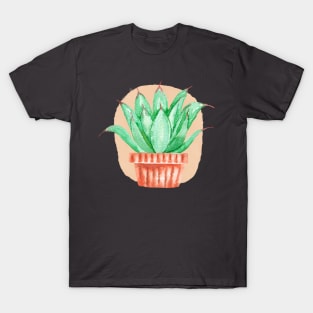 Watercolor Potted Green Succulent T-Shirt